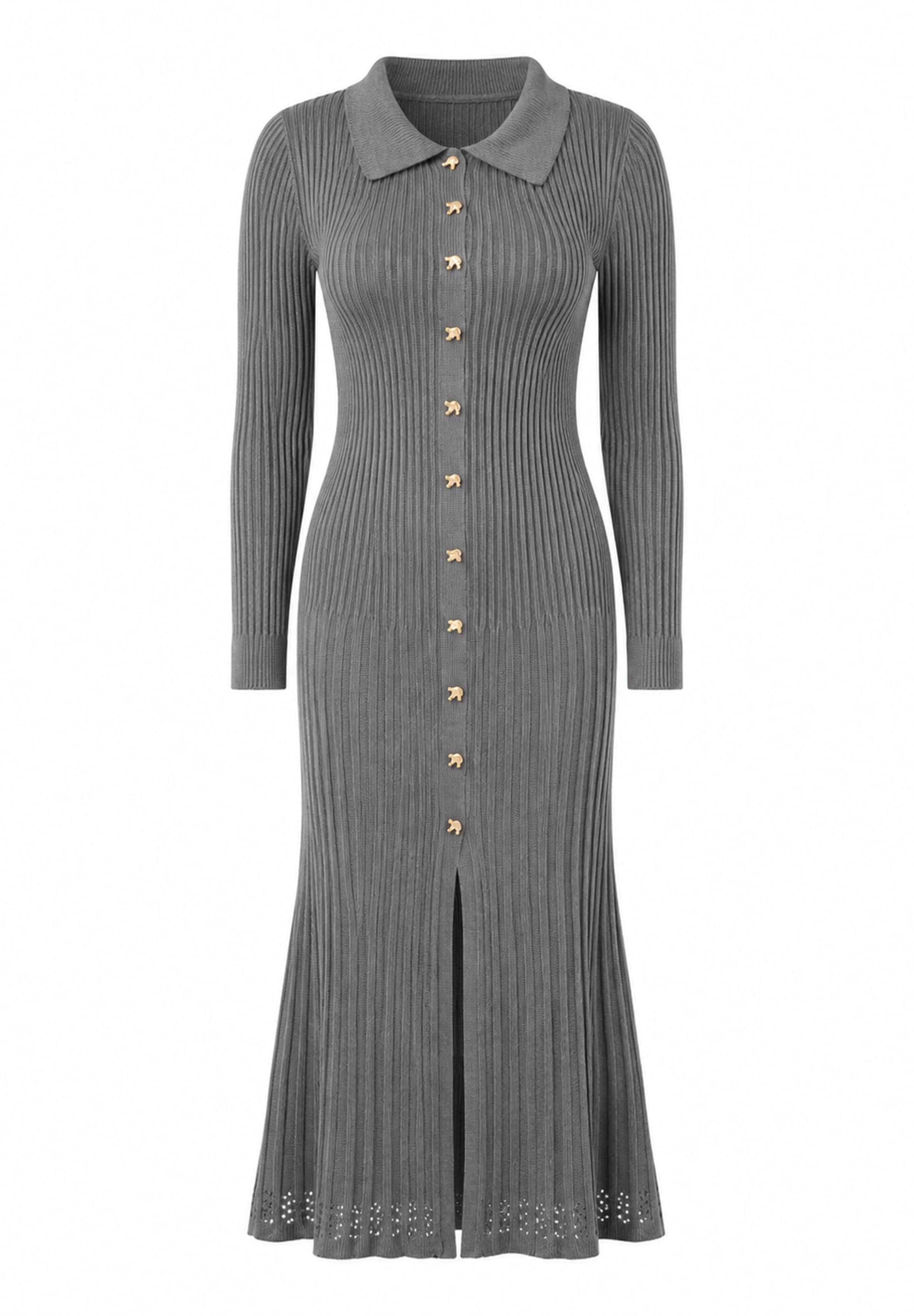 Elara Knit dress in Grey: front