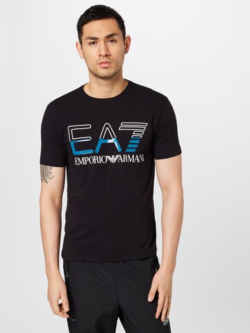 Maglietta di EA7 Emporio Armani in nero: frontale