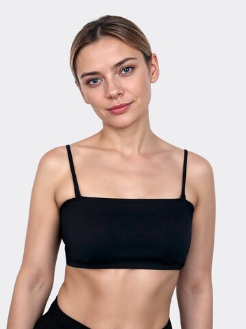 MYLILY Triangle Bikini Top 'Bandeau Bikini Oberteil' in Black: front