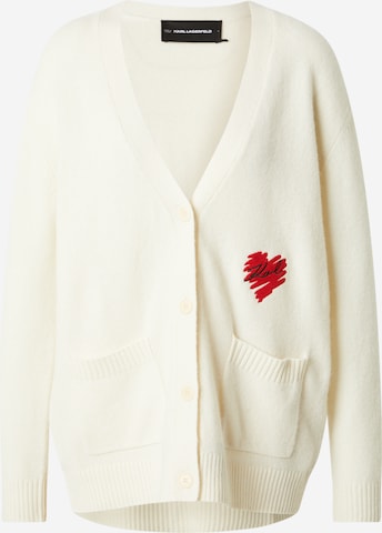 balta Karl Lagerfeld Kardiganas: priekis