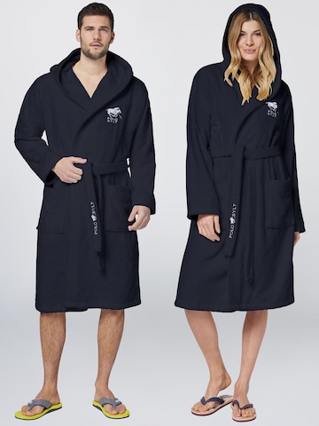 Polo Sylt Short Bathrobe in Blue: front