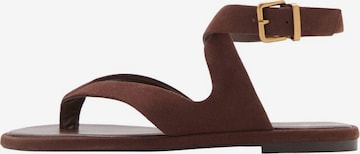 MANGO Zehentrenner 'Belly' in Braun: Vorderseite