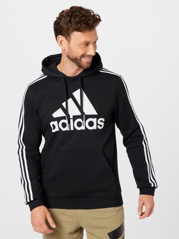 juoda ADIDAS SPORTSWEAR Sportinio tipo megztinis 'Essentials': priekis