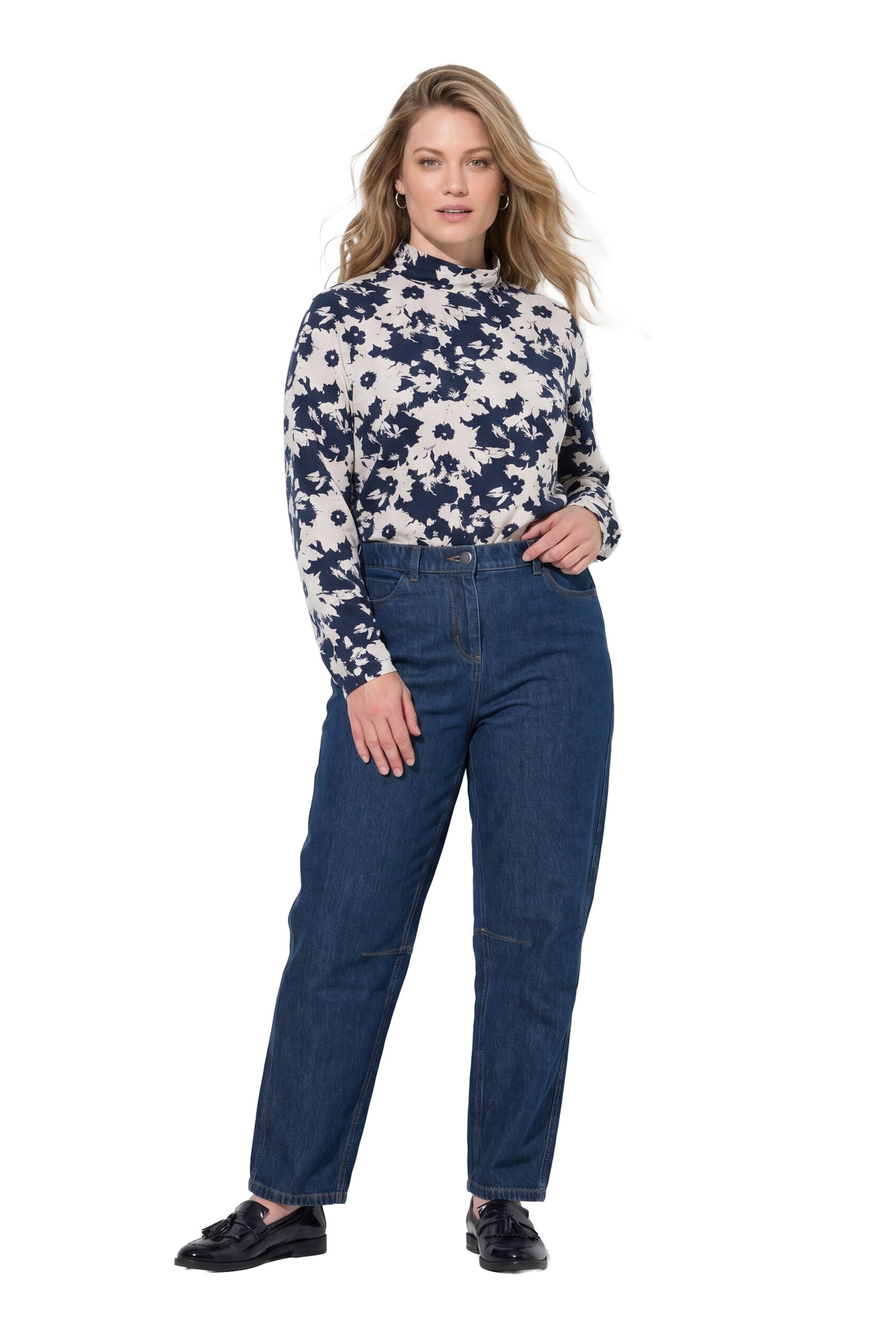 Ulla Popken Regular Jeans in Blauw: voorkant