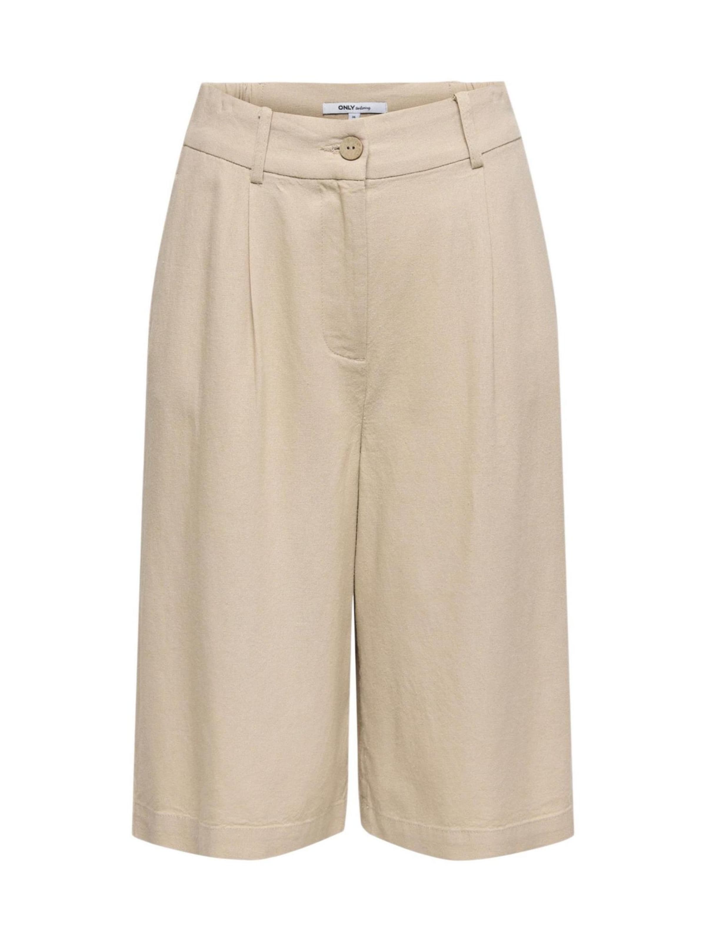 regular Pantaloni 'Onlgoa Hw Linen Bl Long Shorts Cc Tlr 15363720' di ONLY in beige
