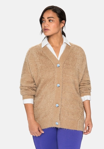 SHEEGO Knit Cardigan in Brown: front
