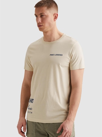 T-Shirt 'PME LEGEND - T-shirt with off-placed artworks' PME Legend en beige
