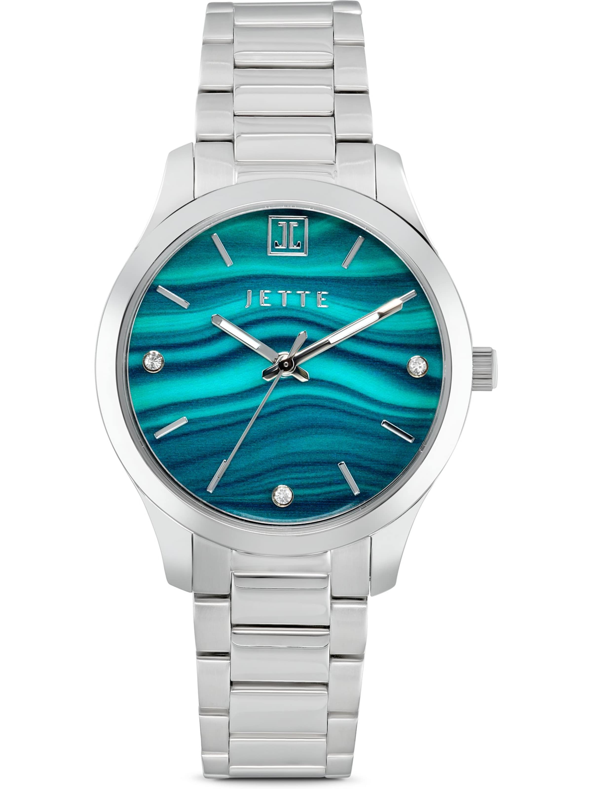 JETTE Analoguhr in Silber: Vorderseite