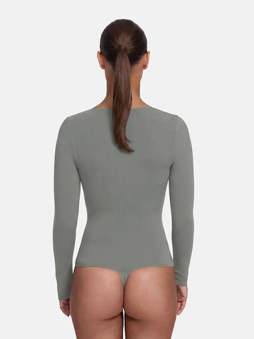 Body modellante 'Bodysuit Sculpting Shapewear Longsleeve mit String' di cfab (formerly creamy fabrics) in grigio