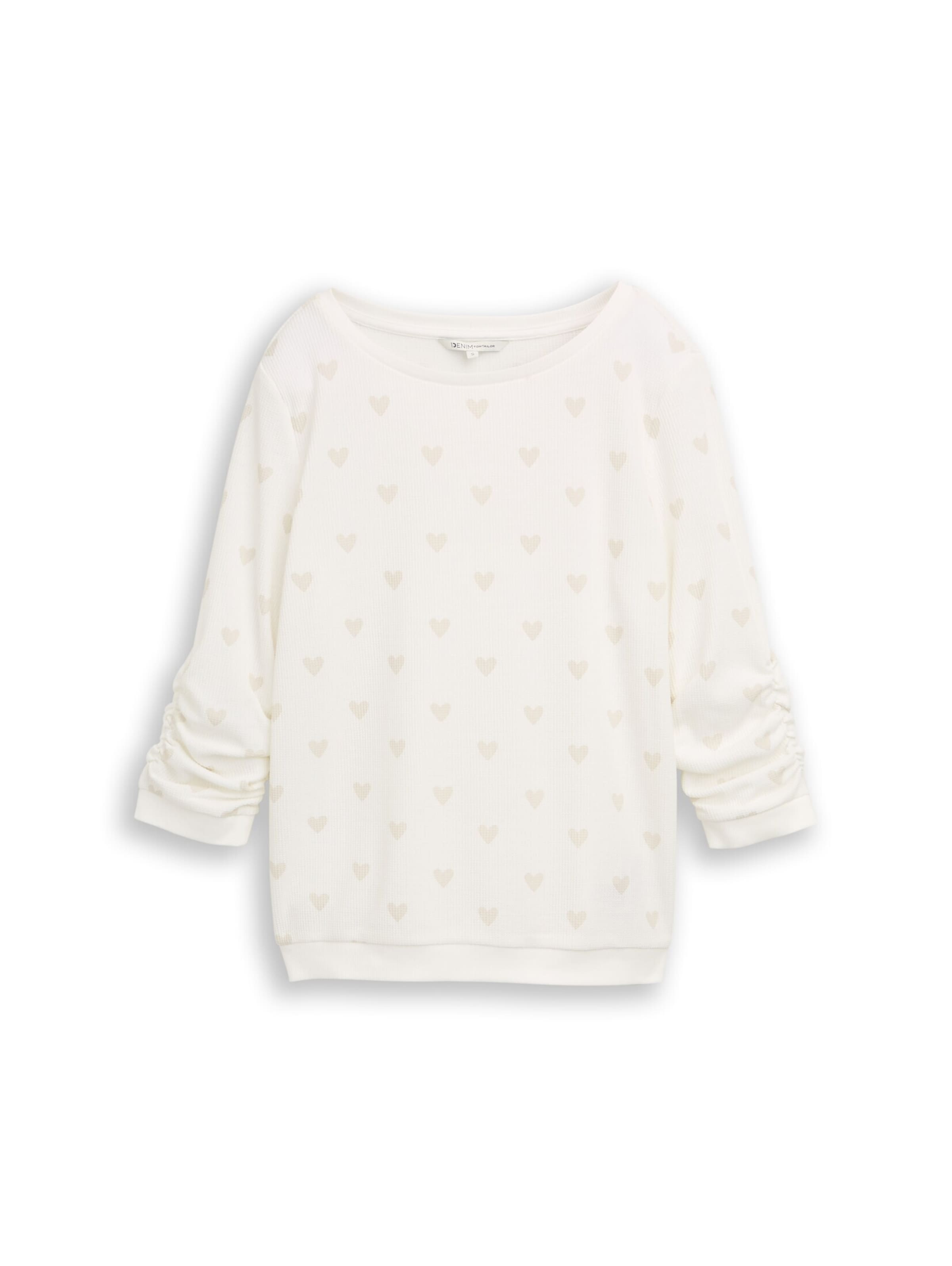 Sweat-shirt TOM TAILOR DENIM en blanc : devant