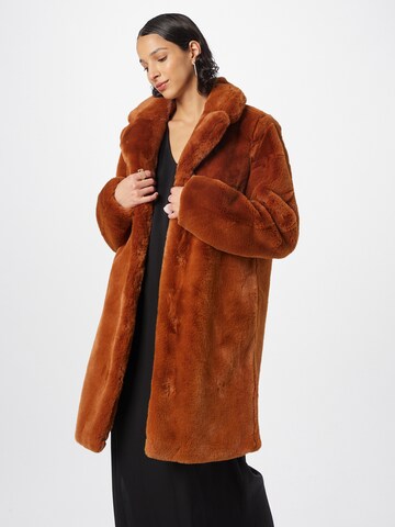 PULZ Jeans Between-Seasons Coat 'ZAYA' in Brown: front