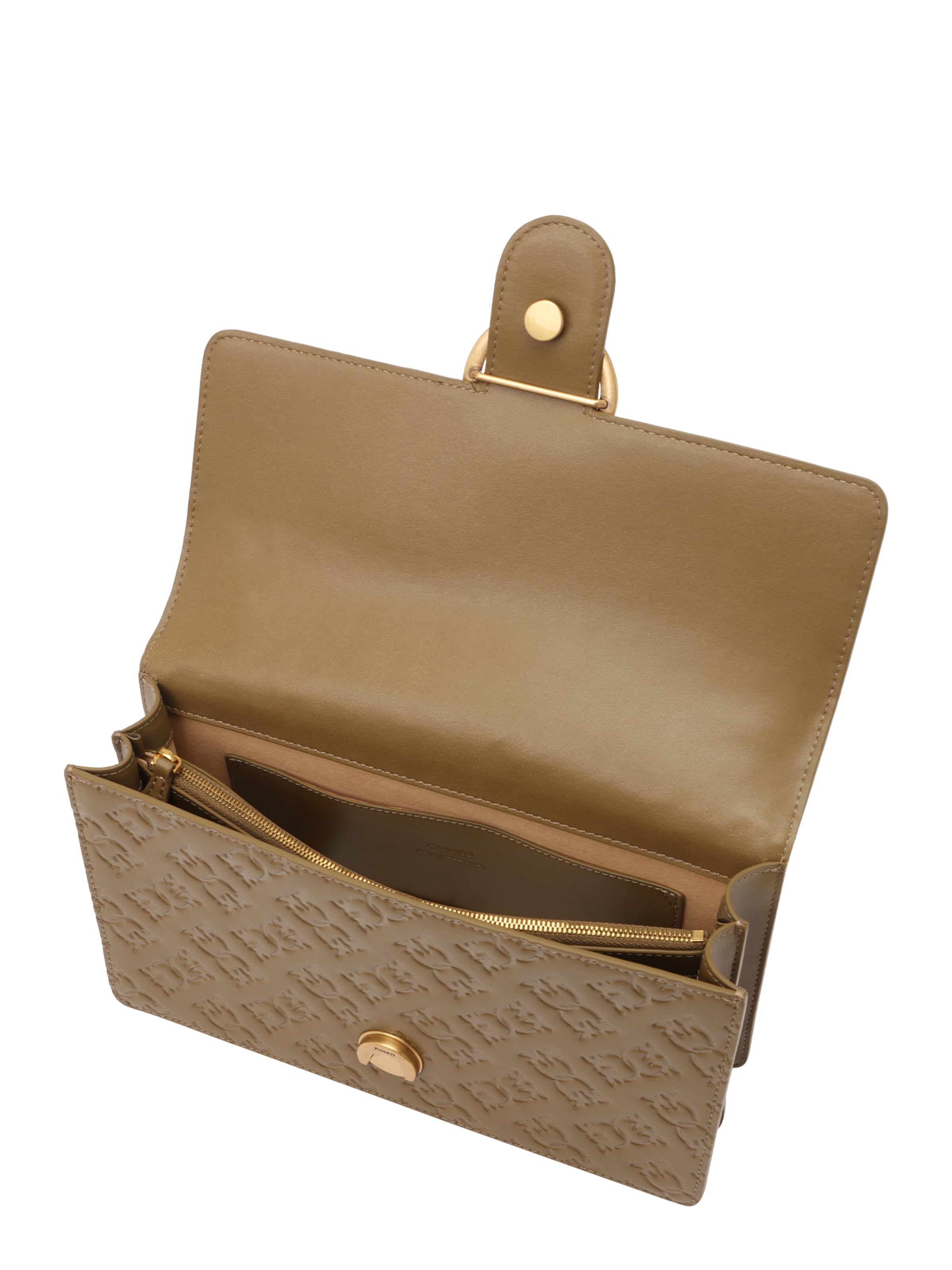 PINKO - Mala de ombro 'Love' em verde: topo