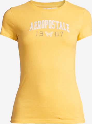 AÉROPOSTALE T-Shirt 'JKI ARCH 1987 BTTRFLY' in Gelb: predná strana