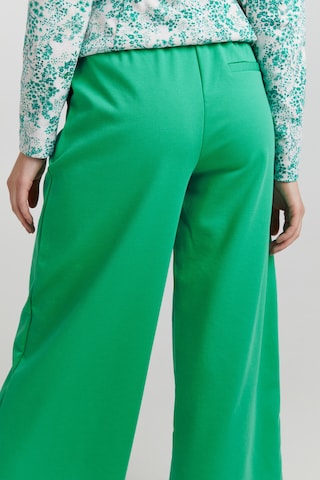 ICHI Wide leg Bandplooibroek 'KATE' in Groen