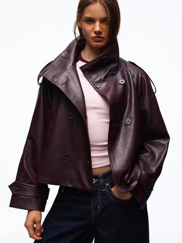 Bershka Prechodný kabát - Červená: predná strana