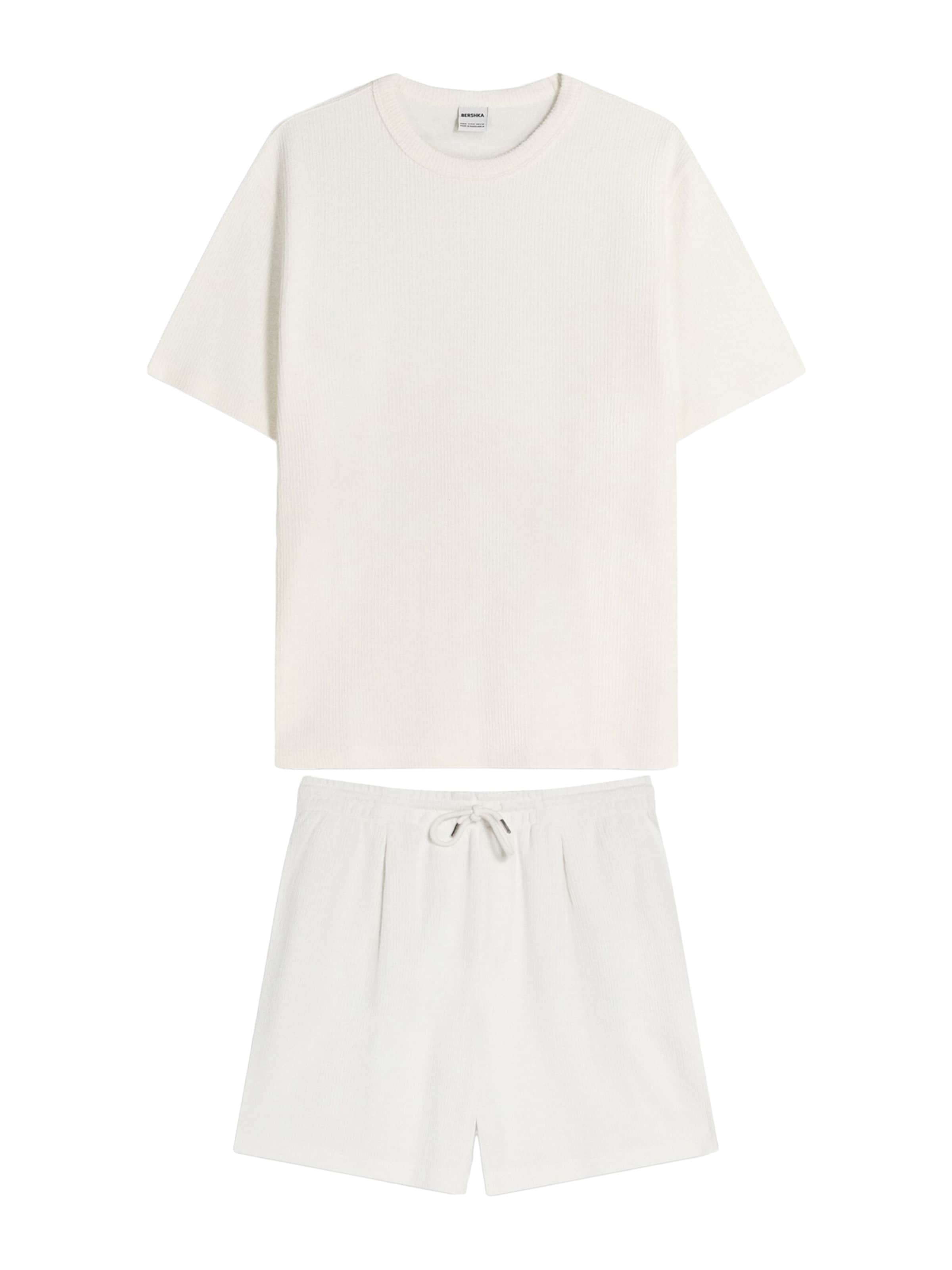 Bershka Sweat suit in White: front