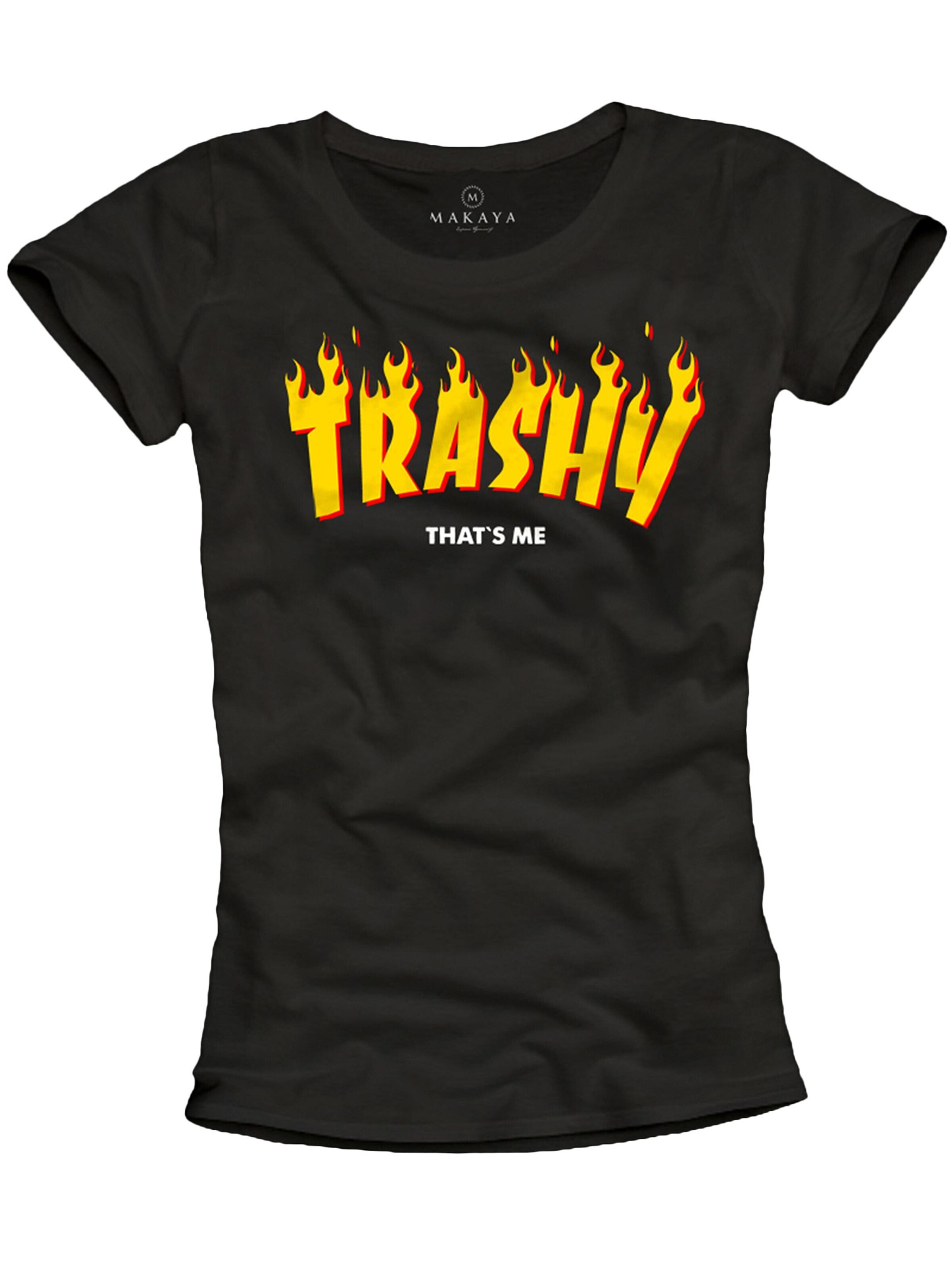 MAKAYA Shirt 'Trashy' in Black: front