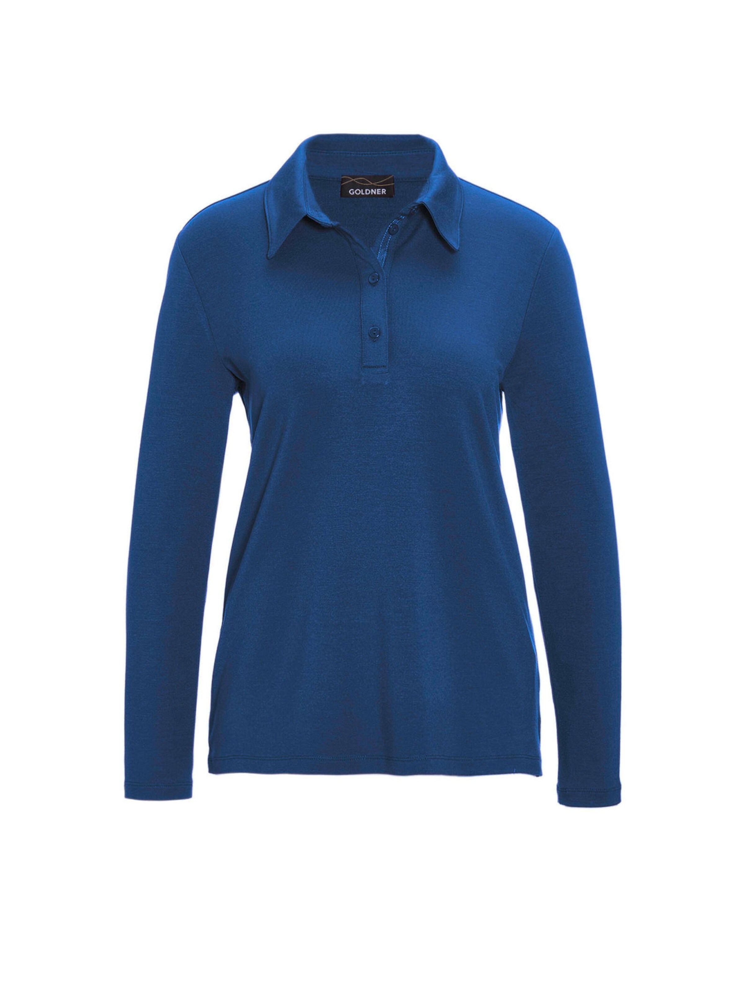 Goldner Shirt in Blau: Vorderseite