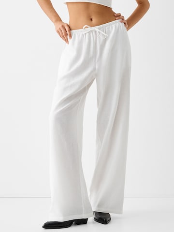 Bershka Wide leg Broek in Wit