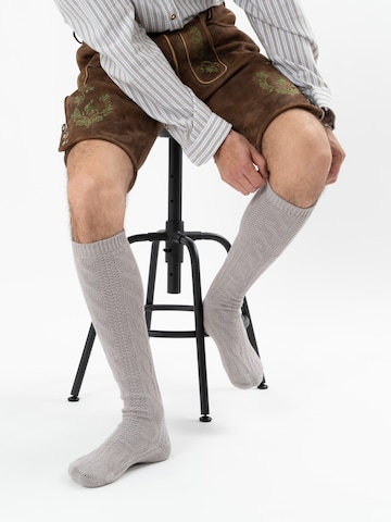 HerzSticht Traditional socks 'Bergdistel' in Grey