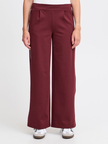 ICHI - Pierna ancha Pantalón ' Kate ' en rojo: frente