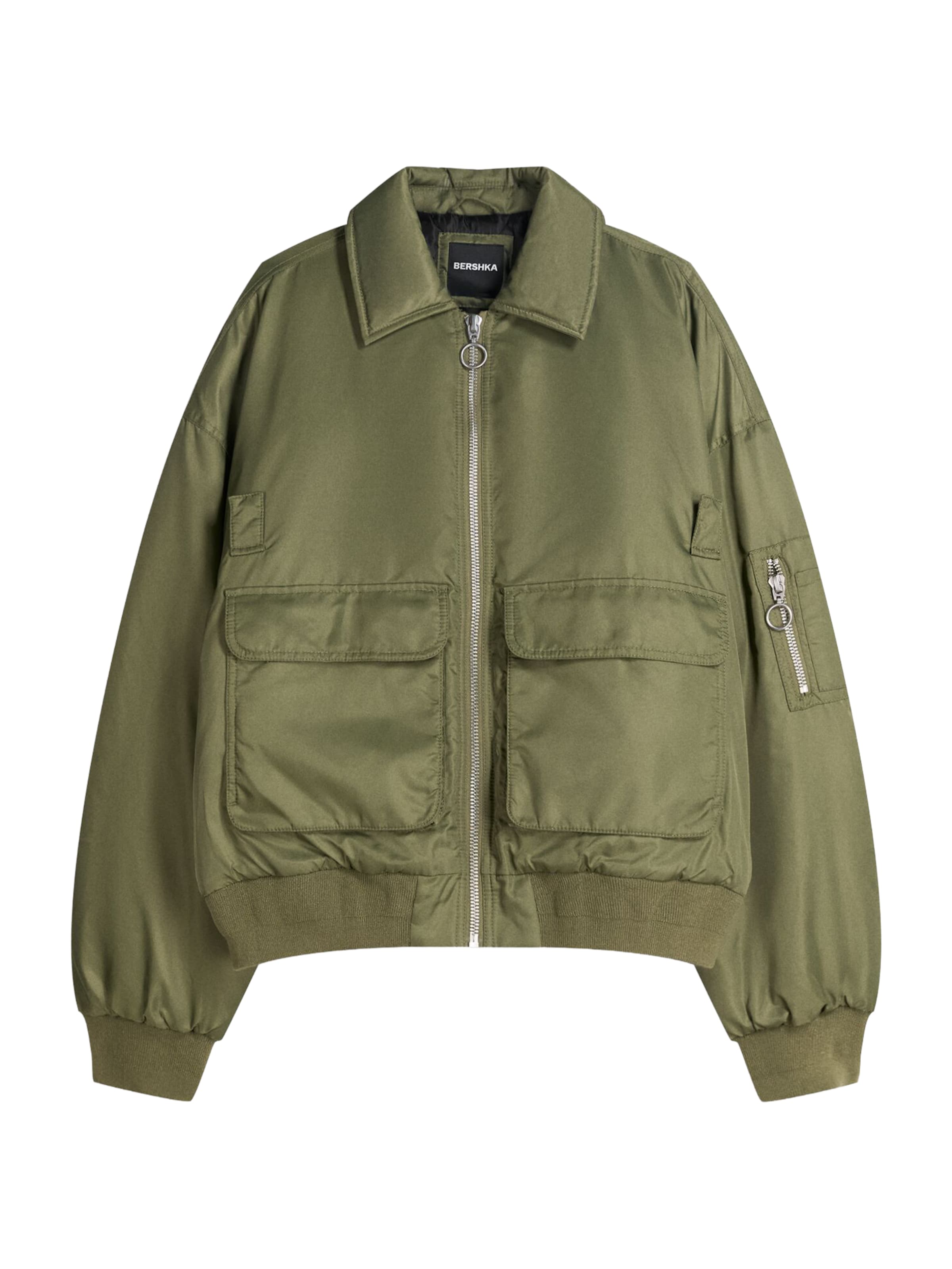 Giacca di mezza stagione di Bershka in verde: frontale