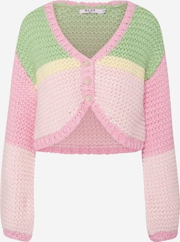 NA-KD Knit Cardigan in Pink: front