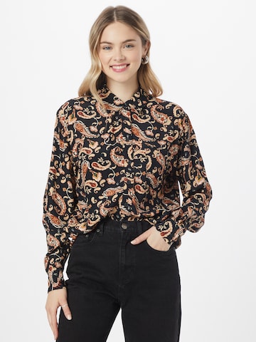 Colourful Rebel Blouse 'Lean' in Black: front