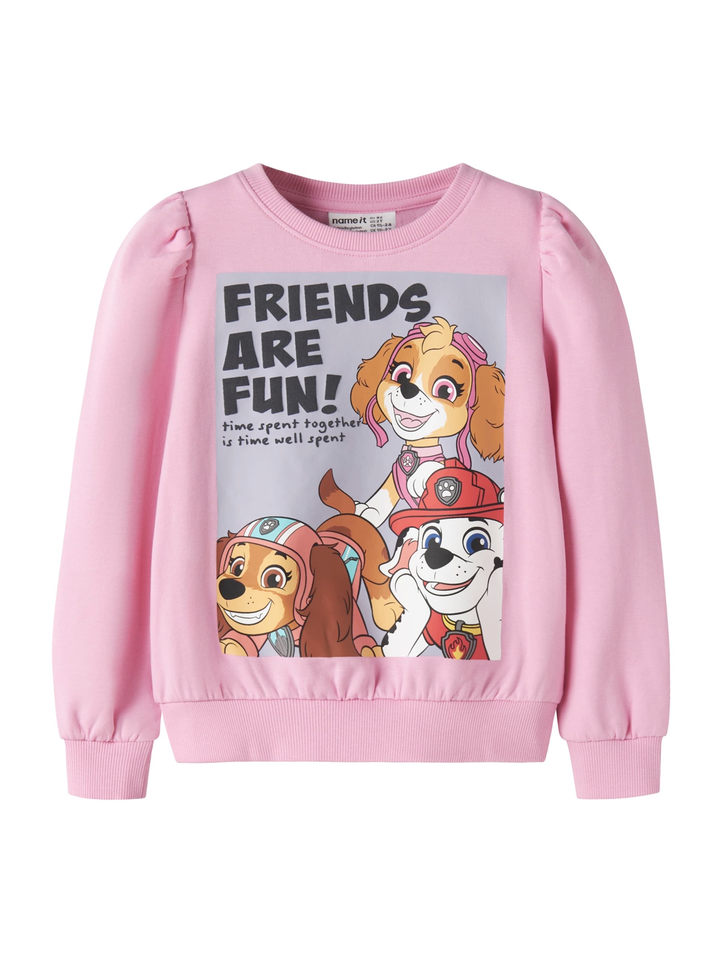 NAME IT Sweatshirt 'NMFARINA PAW' in Pink: front