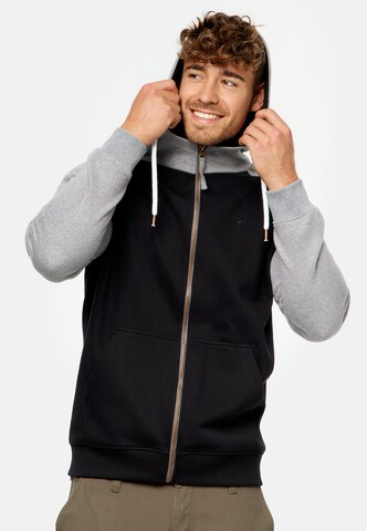 INDICODE JEANS Sweatvest 'Pulko' in Zwart