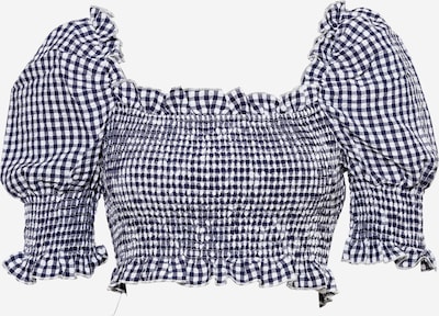 Missguided Blouse 'GINGHAM' in de kleur Navy / Wit, Productweergave