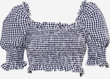 Missguided Blouse 'GINGHAM' in Blue: front