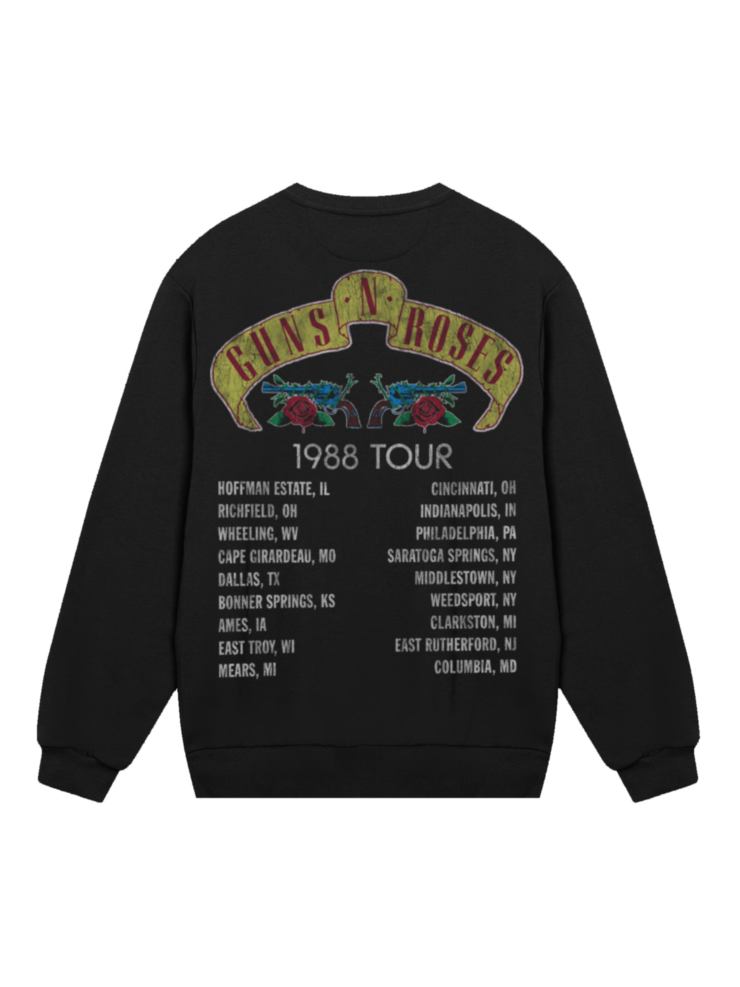 F4NT4STIC Sweatshirt 'Guns N' Roses Skull Rock Band Merch' in Zwart