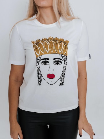 RADADA Shirt 'GIRL WITH GOLDEN CROWN' in Weiß