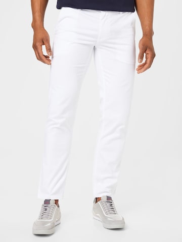 BOSS Slim fit Chino trousers in White: front