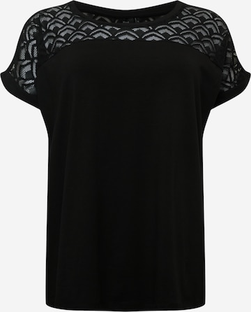 Zizzi Shirt 'CAROLINE' in Zwart: voorkant