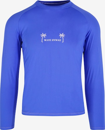 T-shirt fonctionnel ' Rash Guard ' Wave Hawaii en bleu : devant