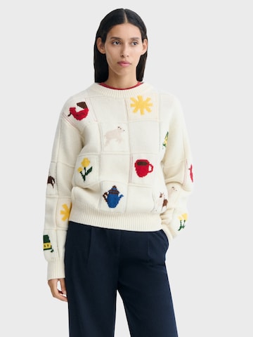 Thinking MU Pullover 'Candela' in Weiß: Vorderseite
