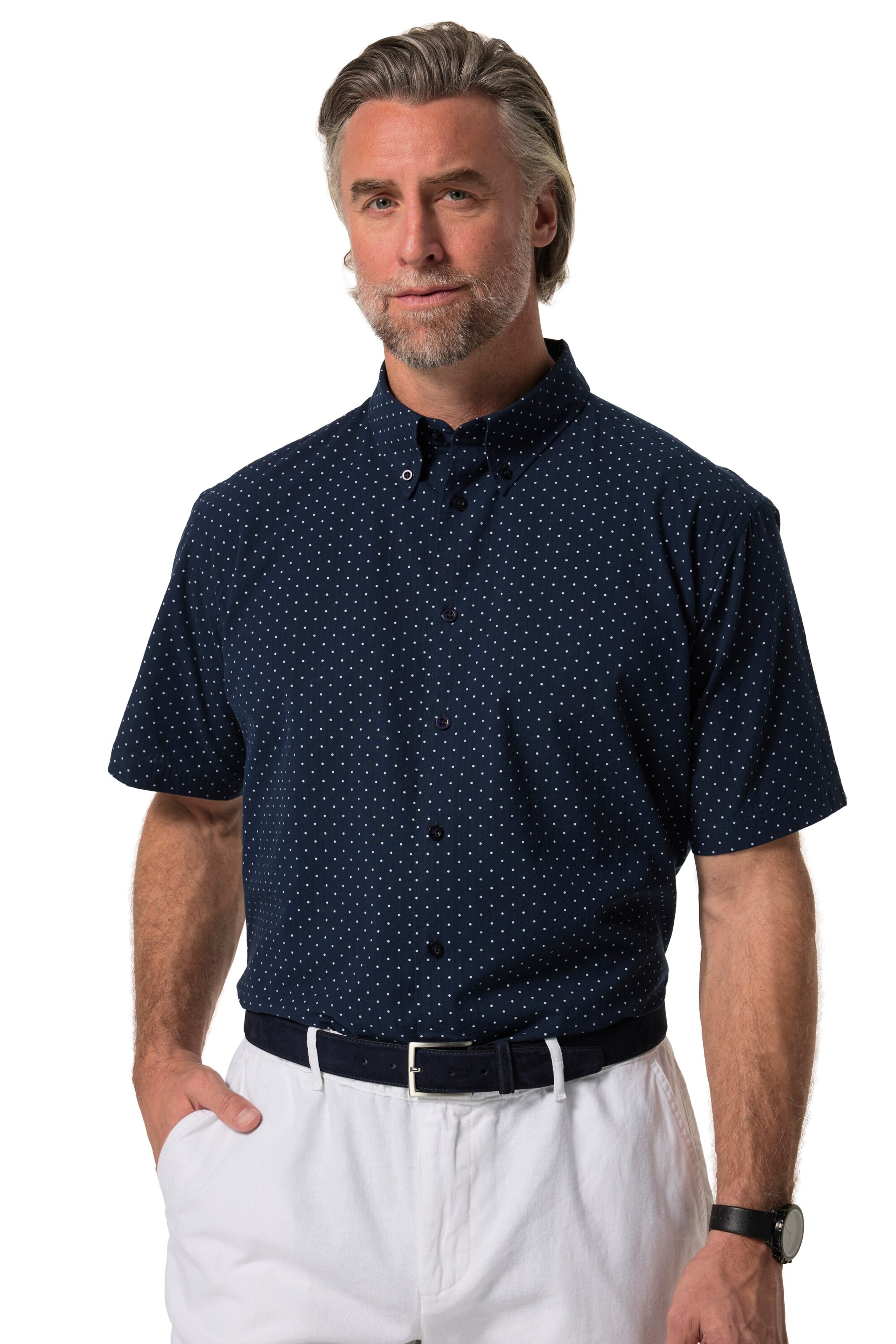 Boston Park Comfort fit Overhemd in Blauw: voorkant