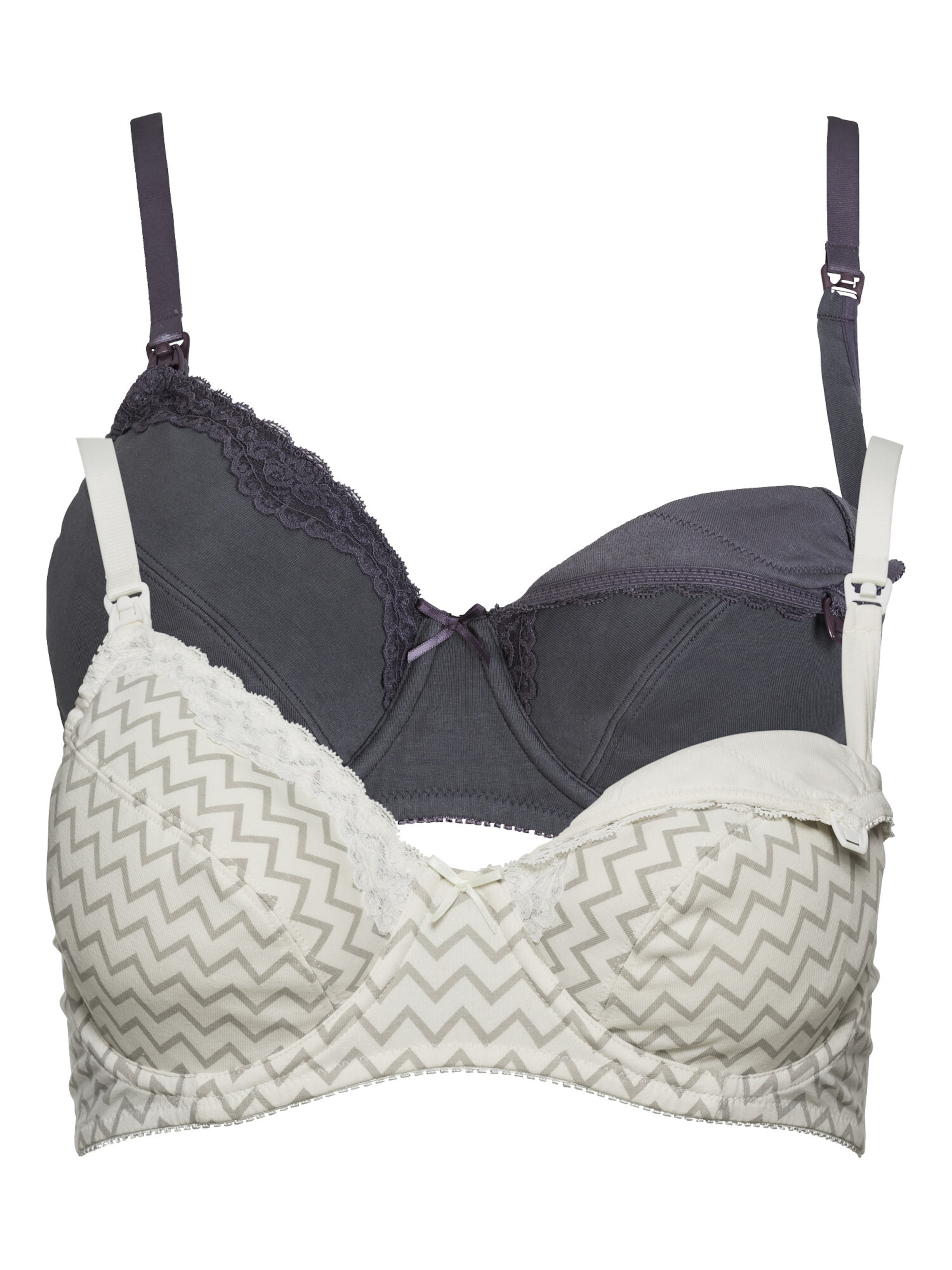 bonprix Voedingsbh in 75/F in de kleur Lichtbeige / Donkerbeige / Aubergine, Productweergave