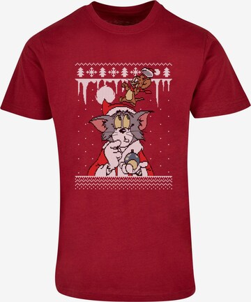 ABSOLUTE CULT T-Shirt 'Tom and Jerry - Fair Isle' in Rot: predná strana