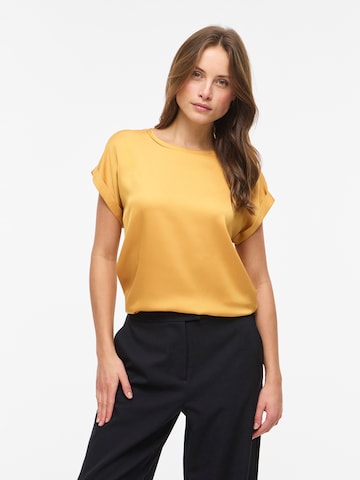 Tricou 'VIELLETTE' de la VILA pe galben: față