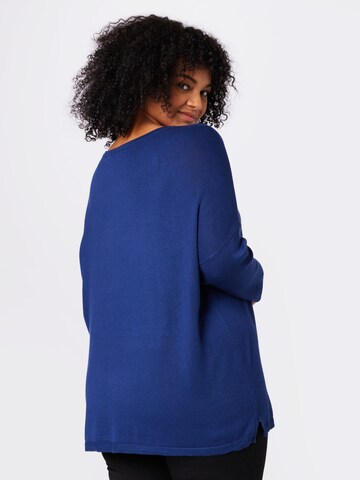 Fransa Curve Pullover 'BLUME' in Blau