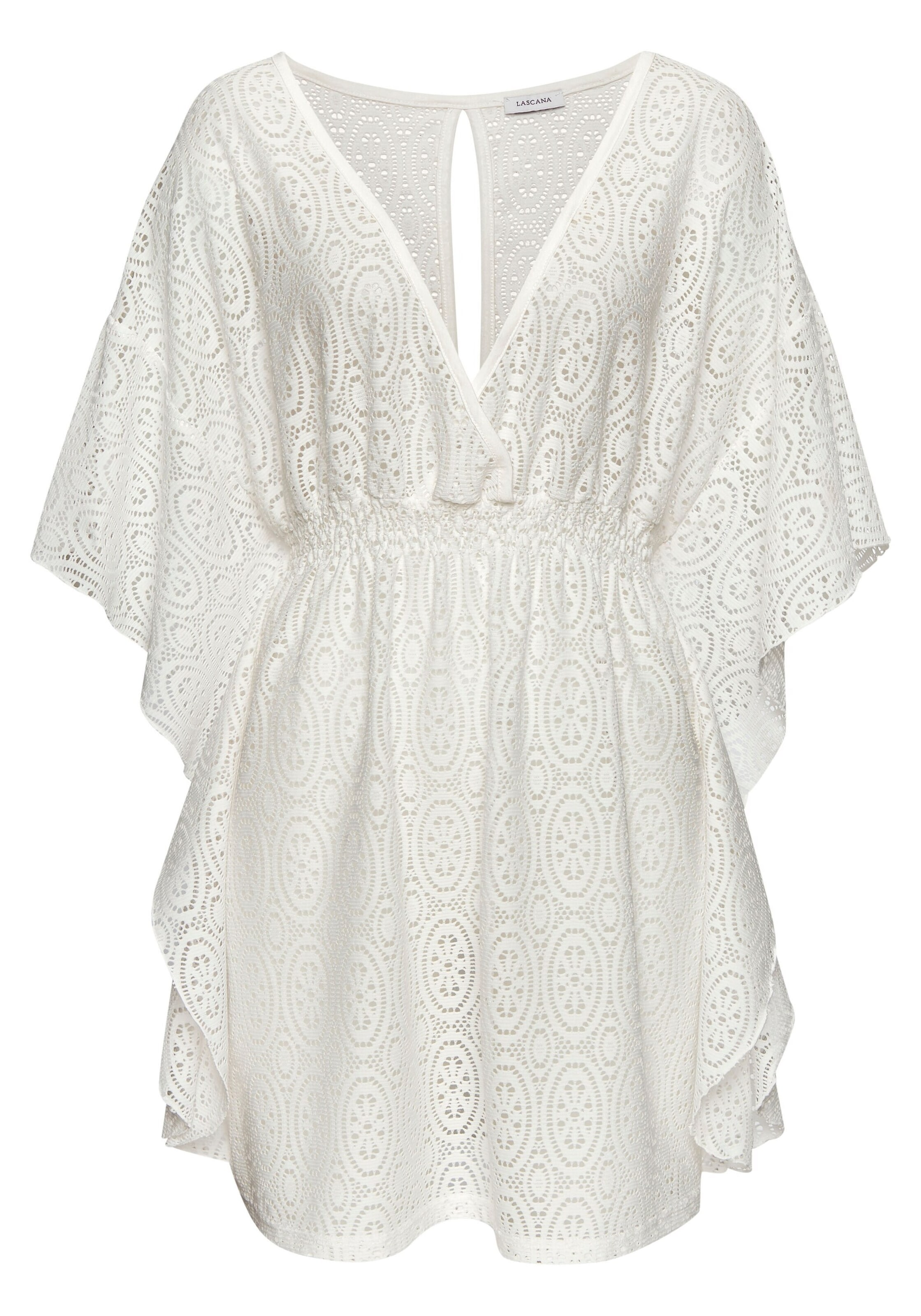 LASCANA Φόρεμα παραλίας σε λευκό: μπροστά