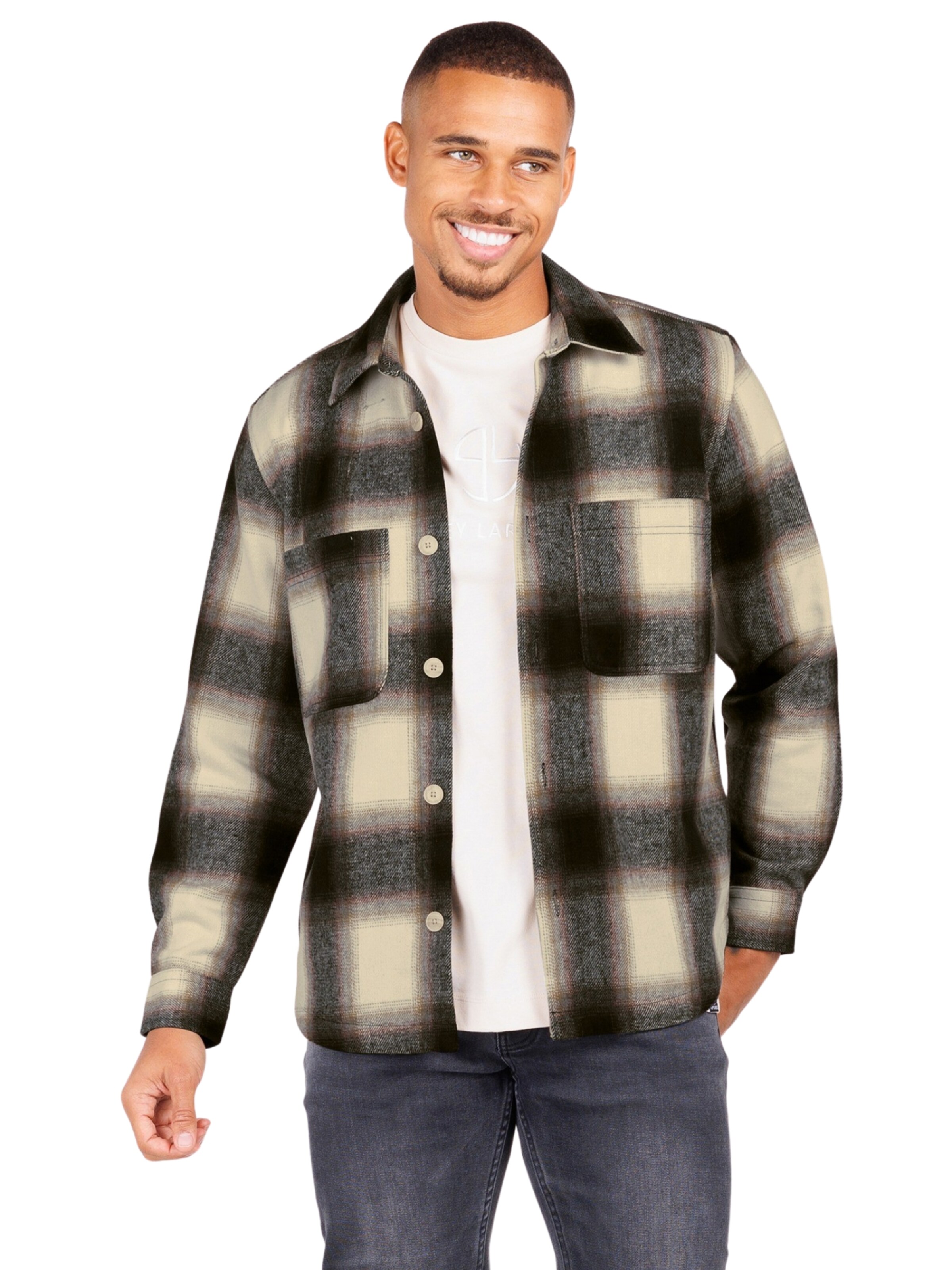 Key Largo Regular fit Button Up Shirt 'LUGANO' in Beige