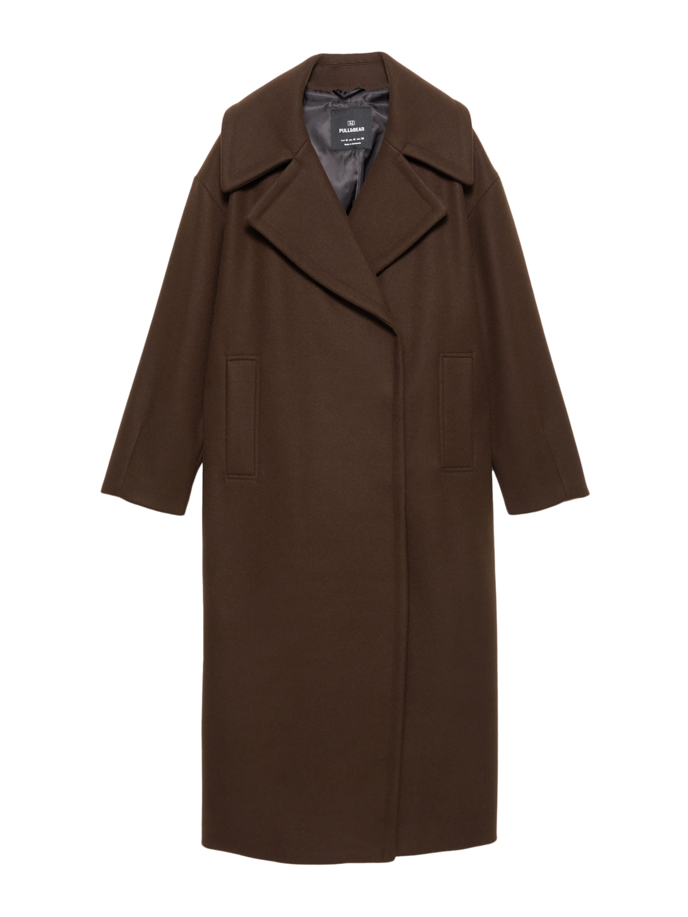 Manteau mi-saison Pull&Bear en marron : devant