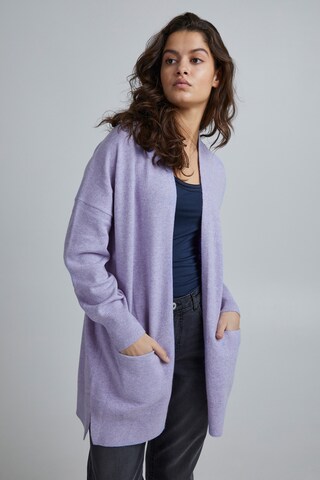 ICHI Knit Cardigan 'IHALPA' in Purple: front