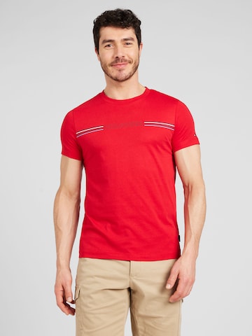 T-Shirt TOMMY HILFIGER en rouge : devant