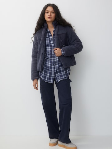 Pull&Bear Fleecejacke in Blau