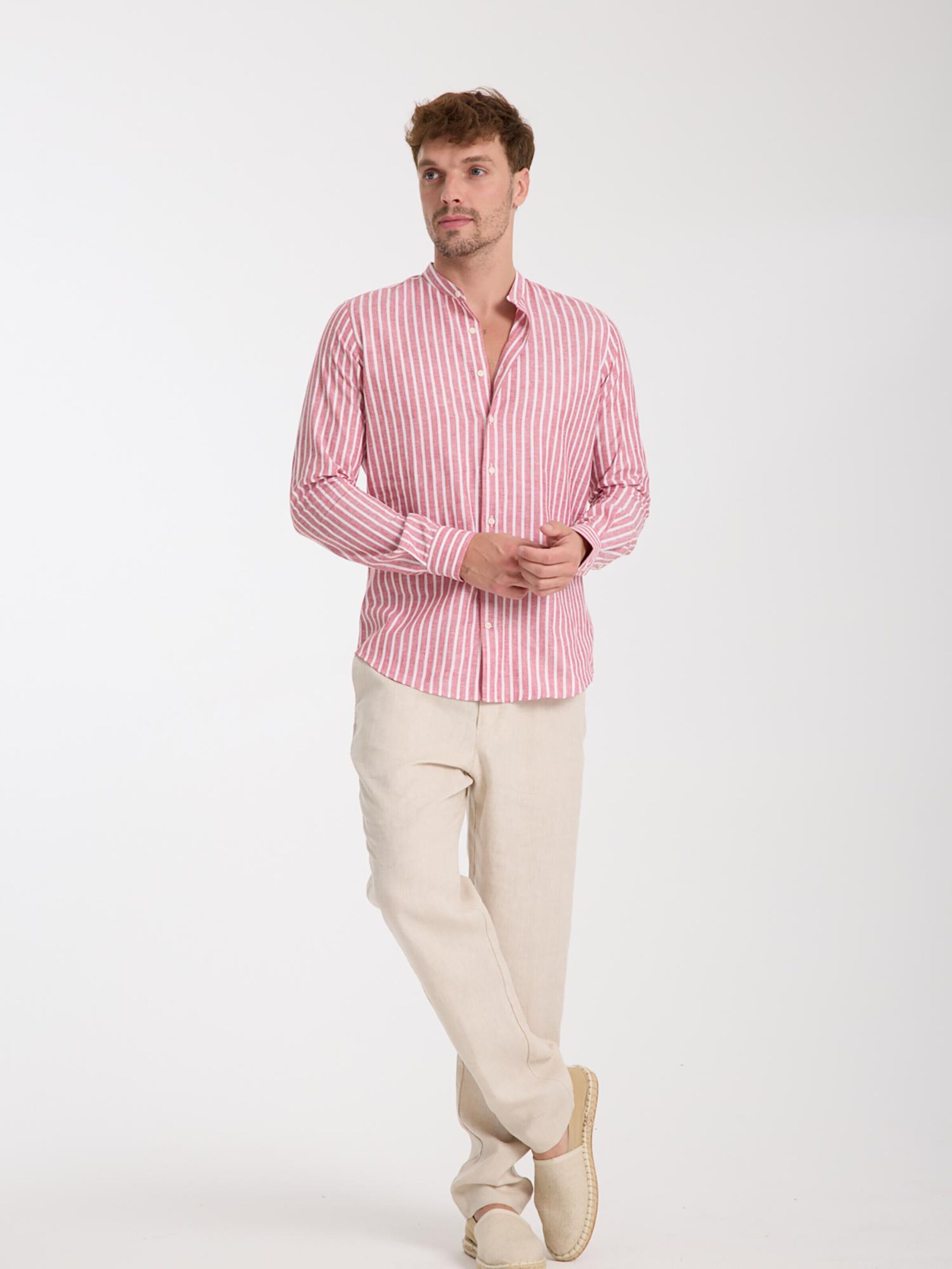 Slim fit Camicia business 'Caravaggio' di 7Camicie in rosso